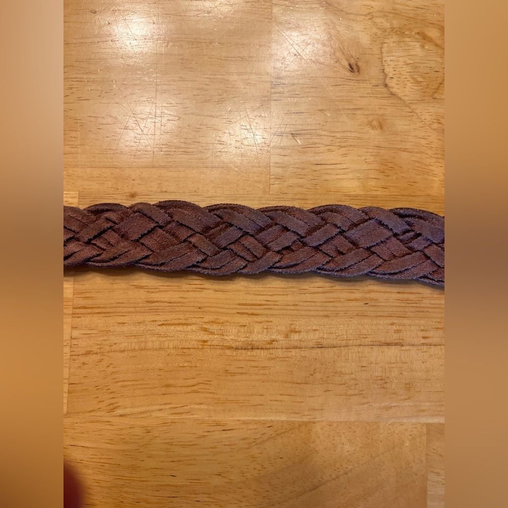 Women's Braided Leather Belt - Brown Unisex 38 inch full boho coastal cowgirl - Picture 14 of 16